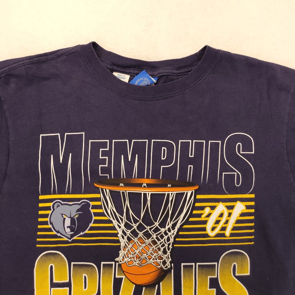 Memphis Grizzlies Graphic Short Sleeve Basketball T Shirt Mens Size S Navy Blue
